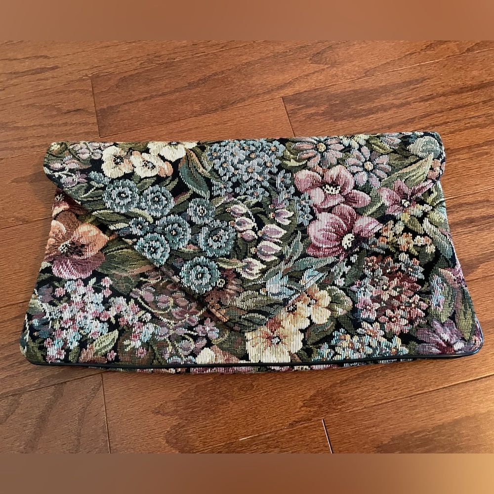 Floral Upholstery Envelope Clutch
